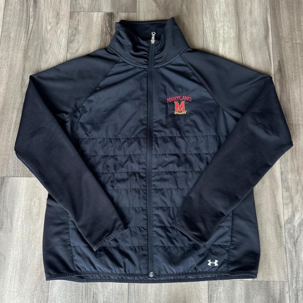 Under Armour Maryland Terrapins black quilted puffer jacket size M sweatshirt